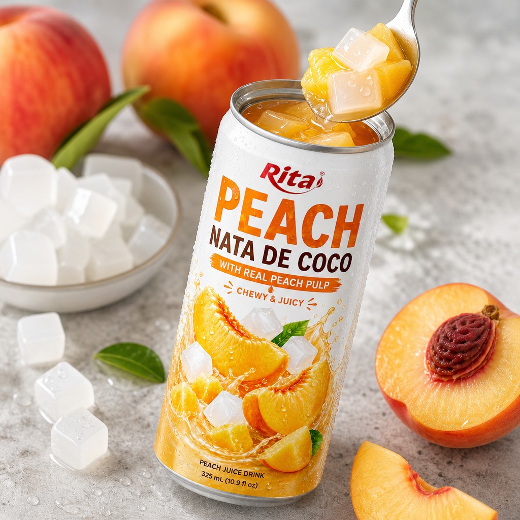 Peach Nata de Coco with Real Pulp: A Global Textural Innovation - Image 1