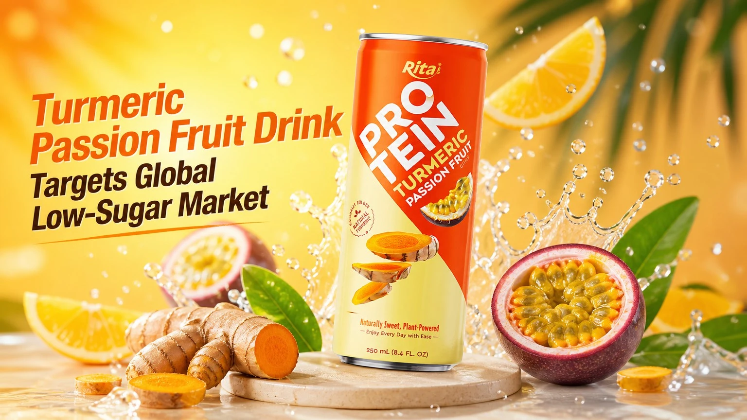 Turmeric Passion Fruit Drink Targets Global Low-Sugar Market