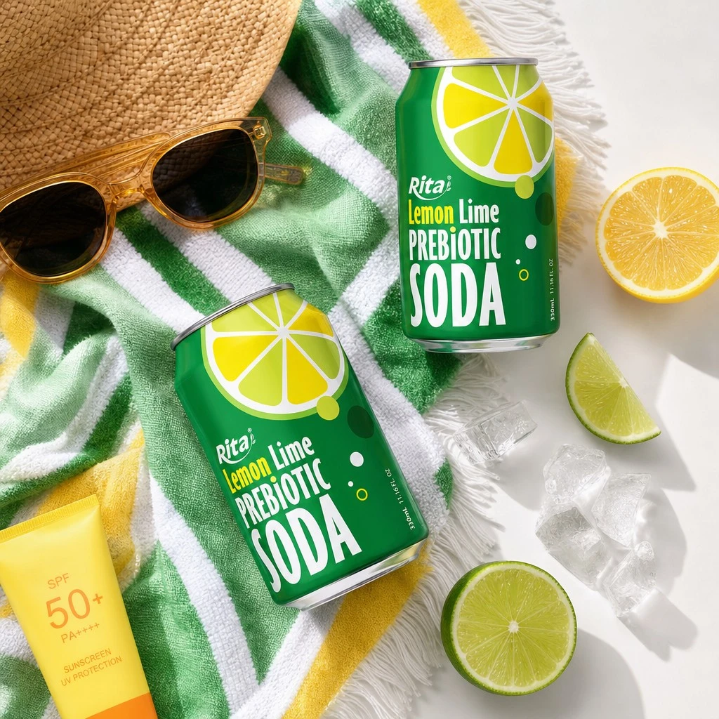 Product profile of RITA Lemon Lime Prebiotic Soda 330ml short aluminum can