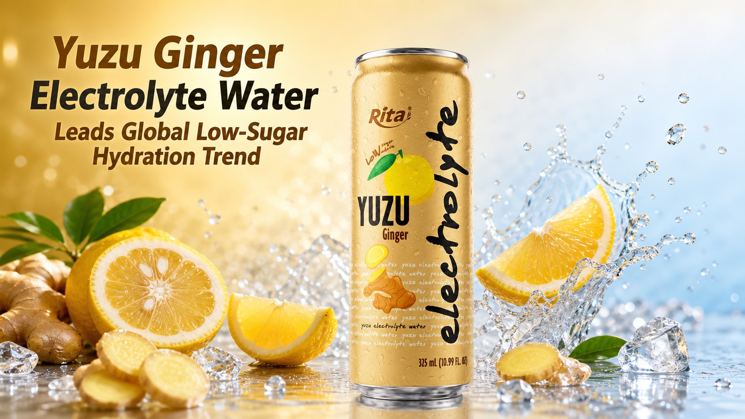 Yuzu Ginger Electrolyte Water Leads Global Low-Sugar Hydration Trend