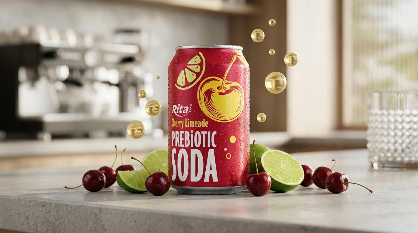 Cherry Limeade Prebiotic Soda 330ml Can