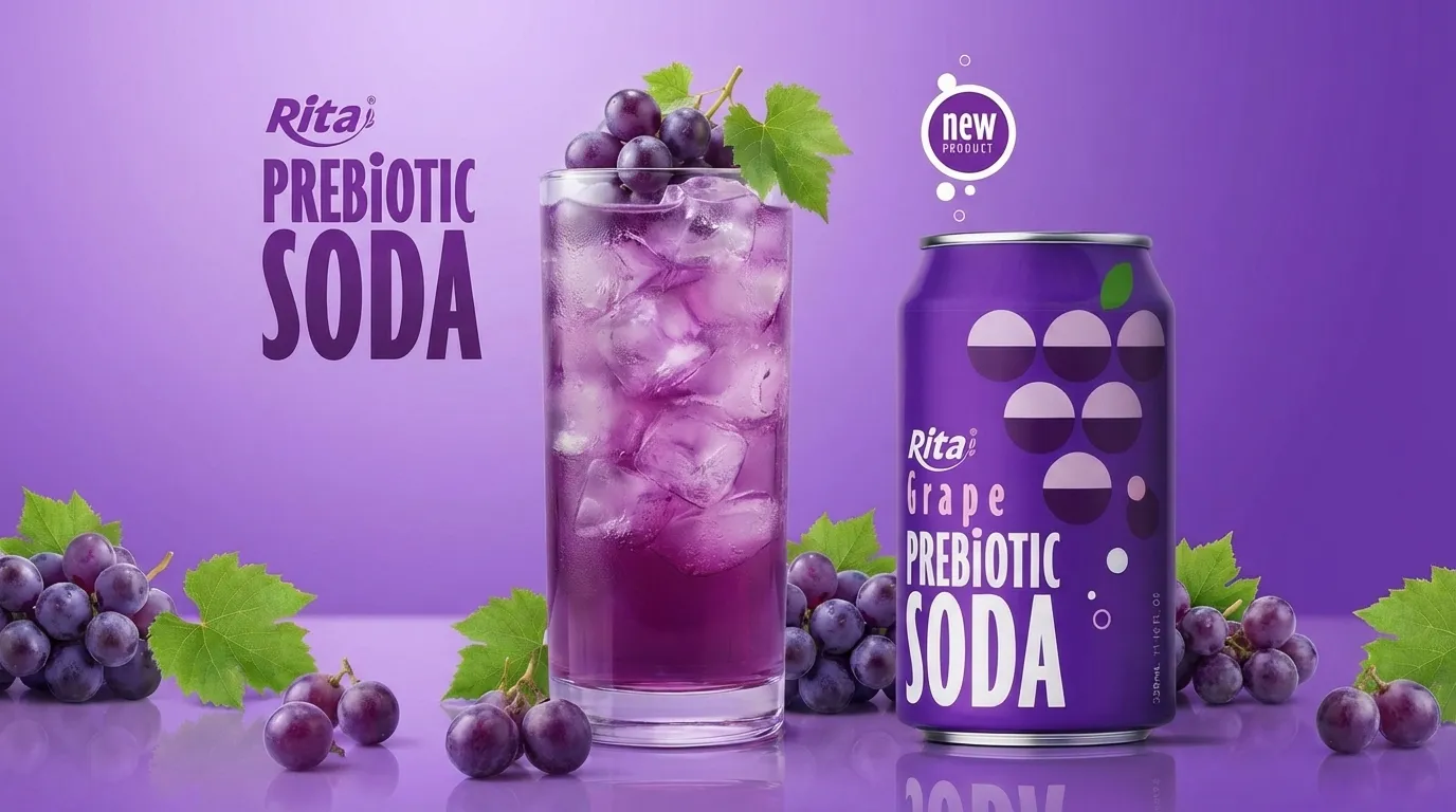 Grape Prebiotic Soda 330ml Can 1