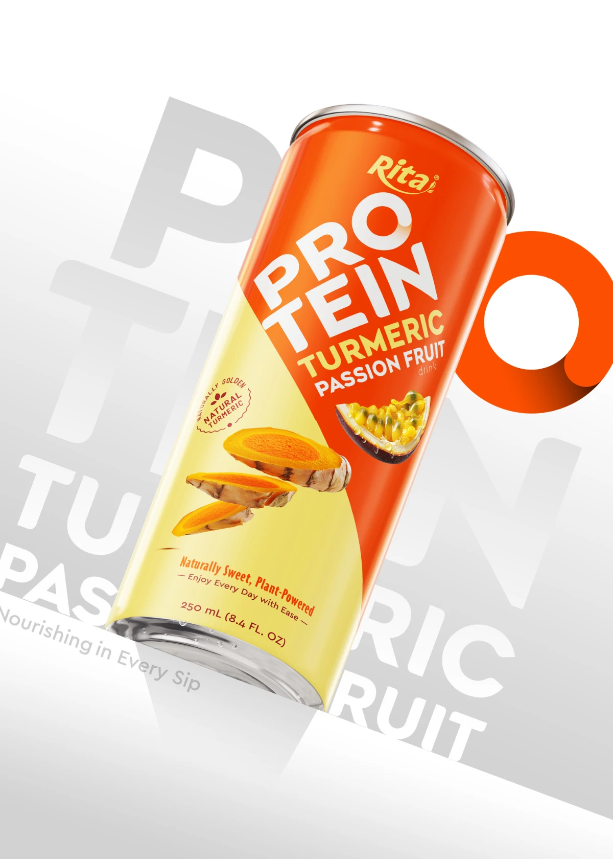 250ml RITA Turmeric Passion Fruit Drinks – Original & Protein Slim Can Poster 1