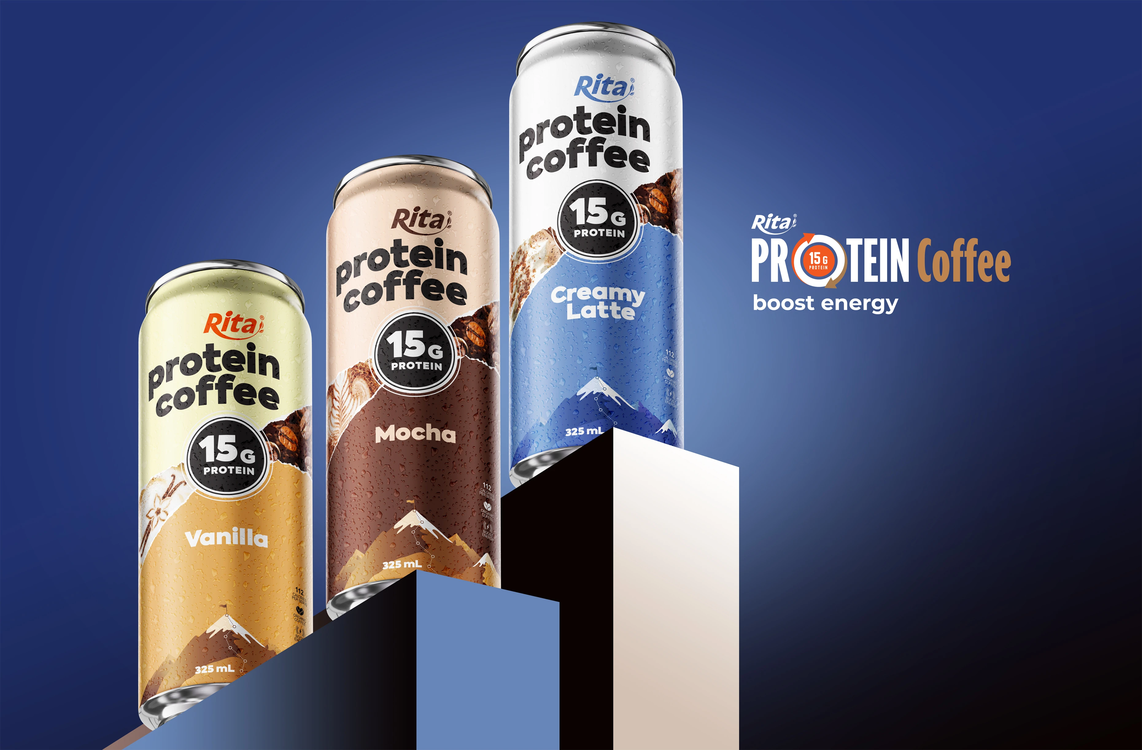 Rita High Protein Coffee Vanilla Drink 15g Protein – RTD Coffee Beverage 325ml Poster 1