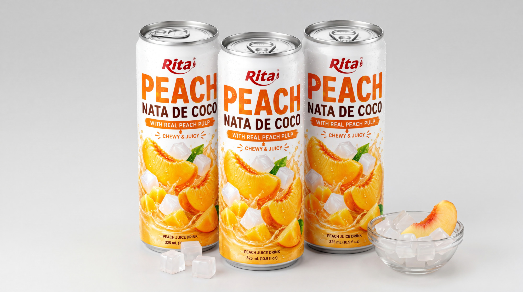 325 ml ( 10.9 fl oz) Peach nata de coco with real peach pulp Poster 2