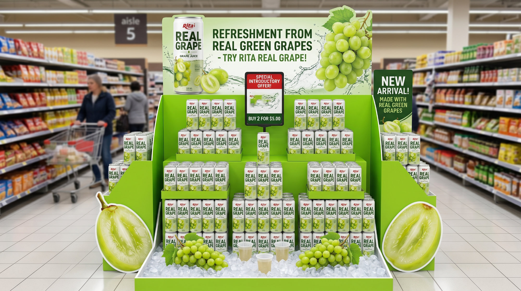 Premium Real Grape Juice 10.9 fl oz – Contains Real Green Grapes Poster 2