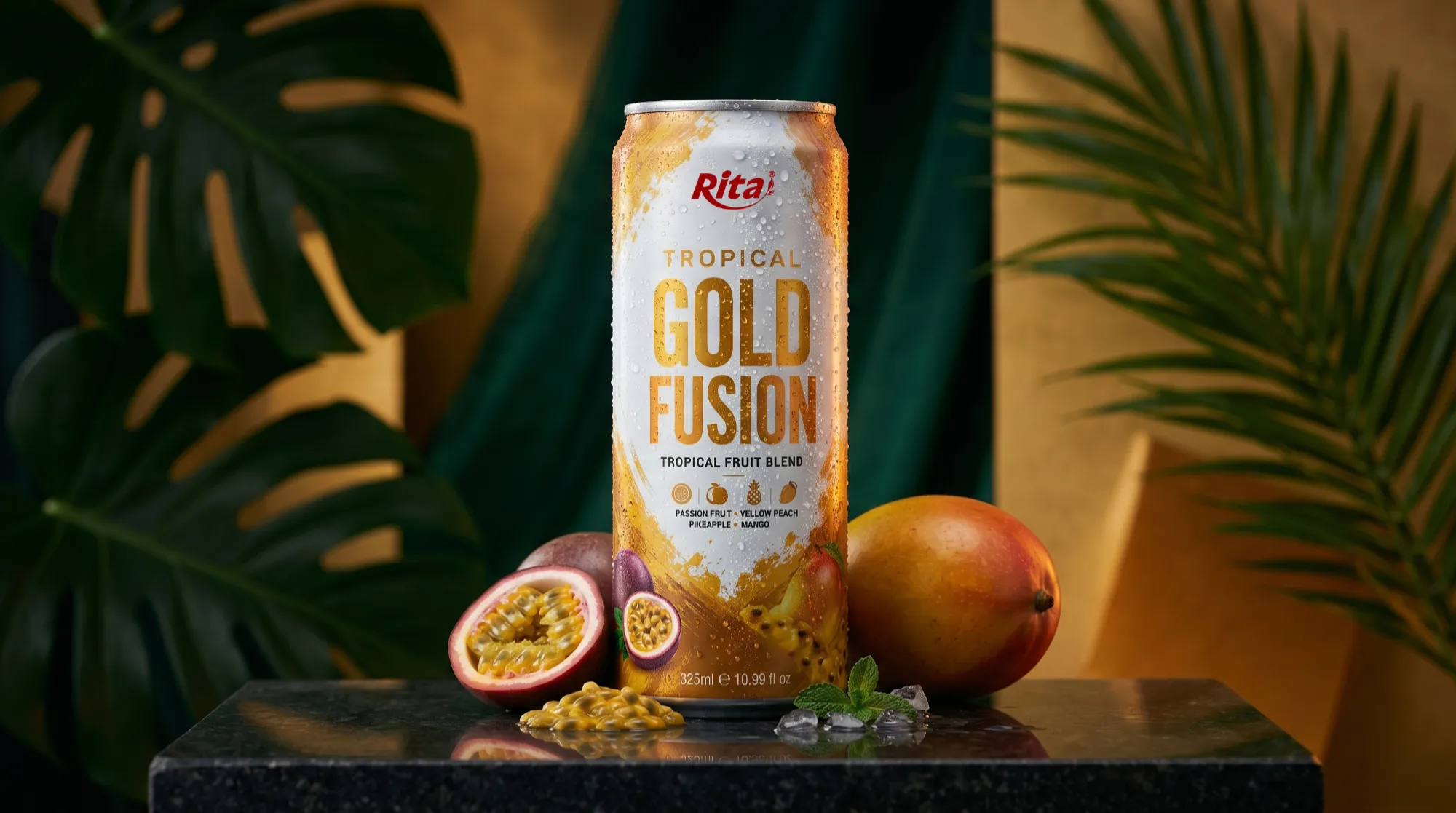 Tropical Gold Fusion fruit blend in 10.99 fl oz (325ml) cans Poster 2