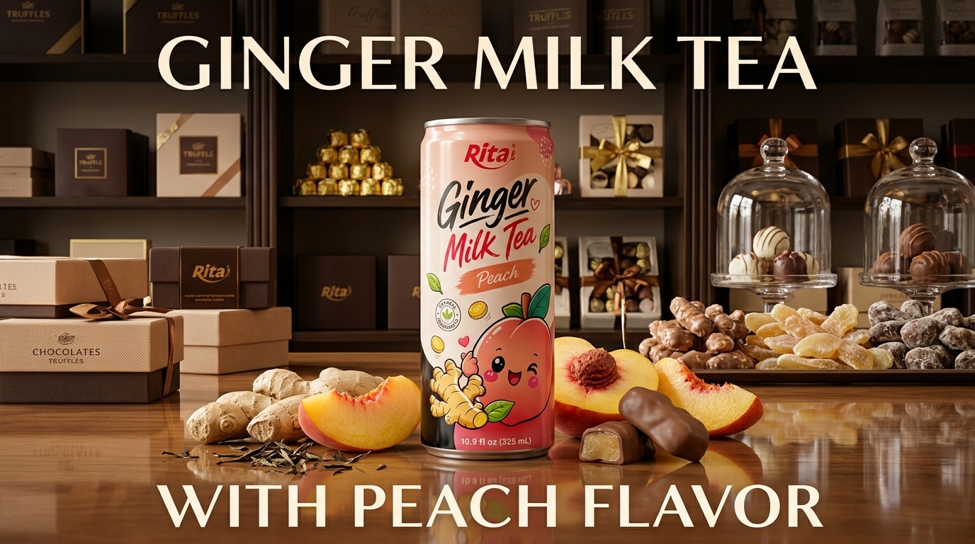 GINGER MILK TEA WITH PEACH FLAVOR