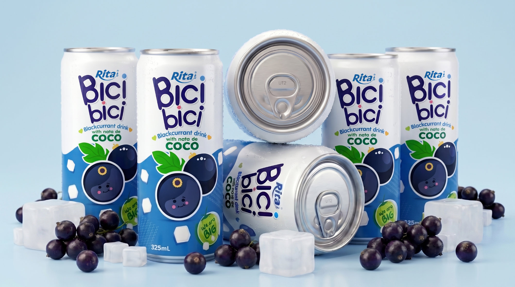 Bici Bici 325ml Blackcurrant drink with nata de Coco ( wide opening can) Poster 2