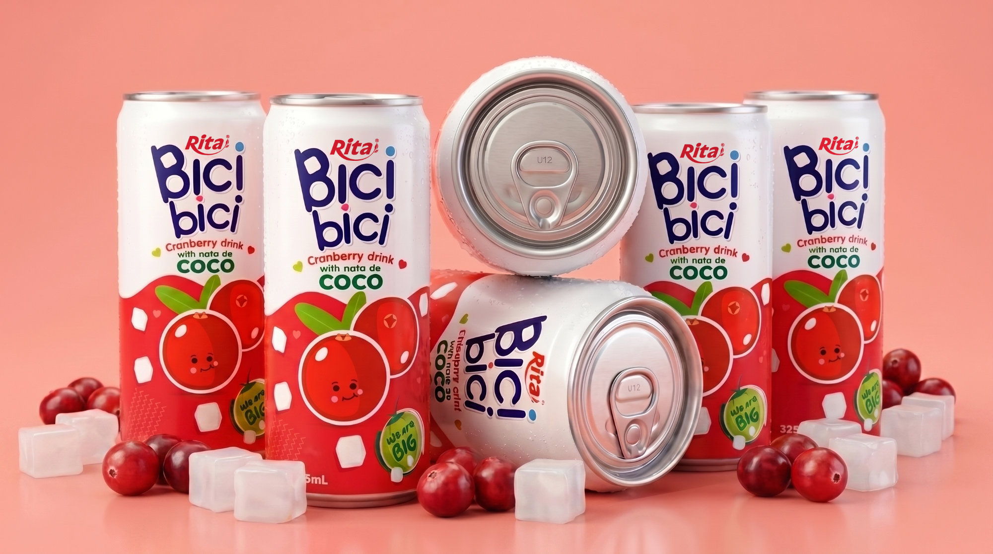 Bici Bici 325ml Cranberry drink with nata de Coco ( wide opening can) Poster 2