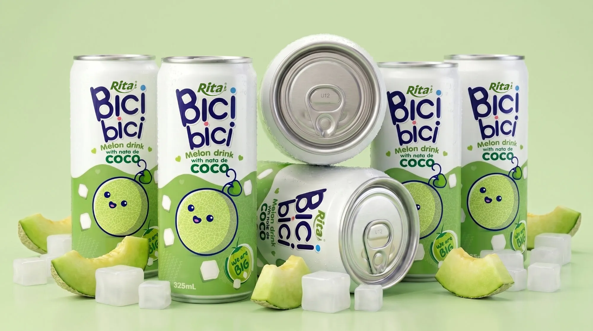 Bici Bici 325ml Melon drink with nata de Coco ( wide opening can) Poster 2