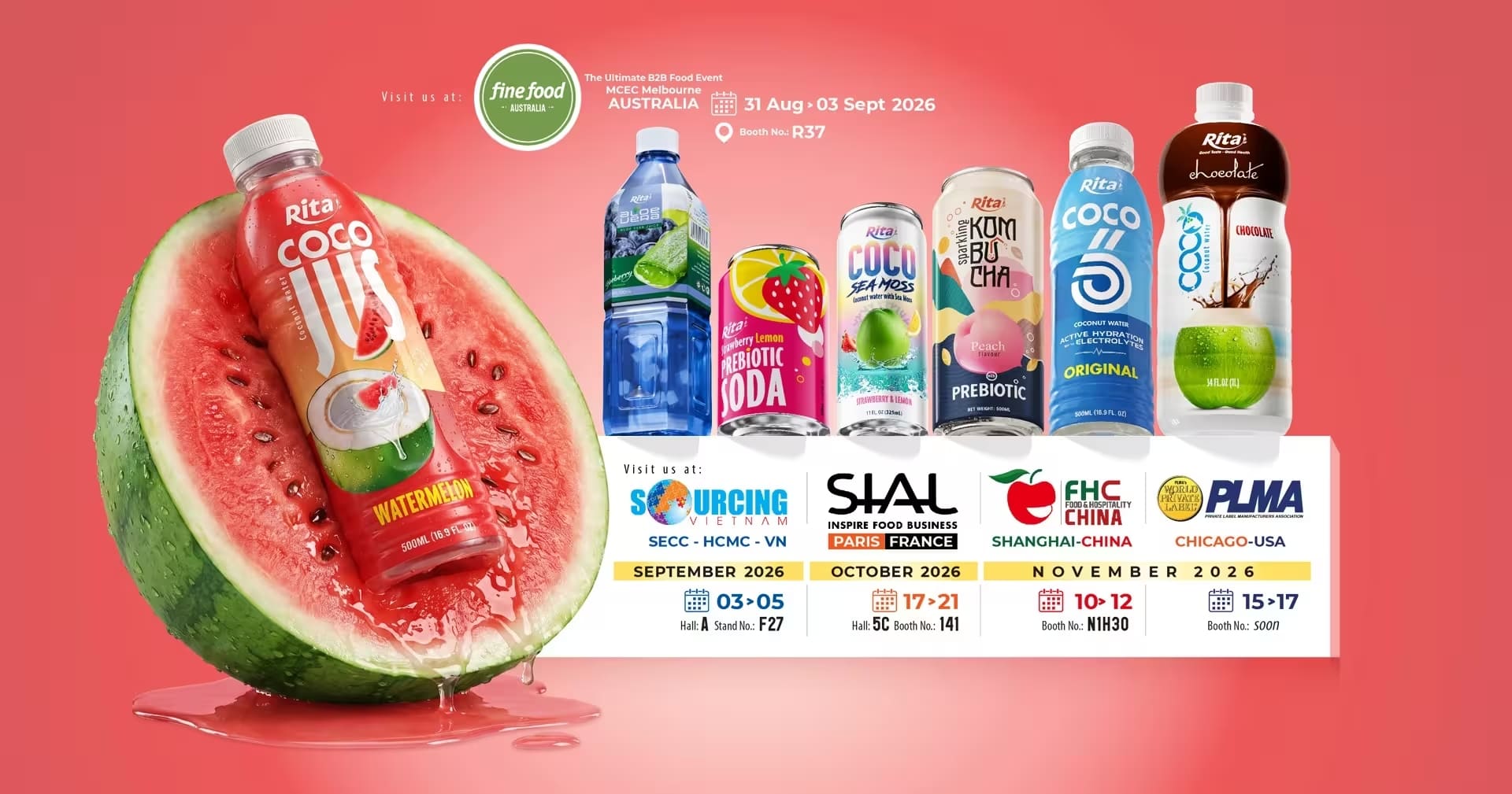 RITA Beverage – Visit us at Vietfood & Beverage Vietnam 2026 and Fine Food Australia 2026