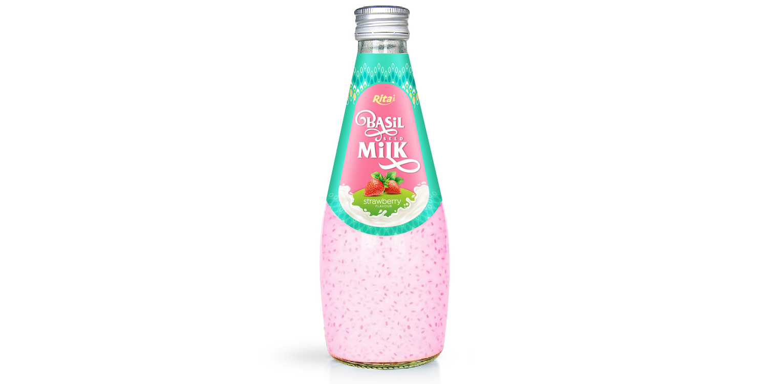 fruit juice brands strawberry with Basil seed Milk 290ml RITA