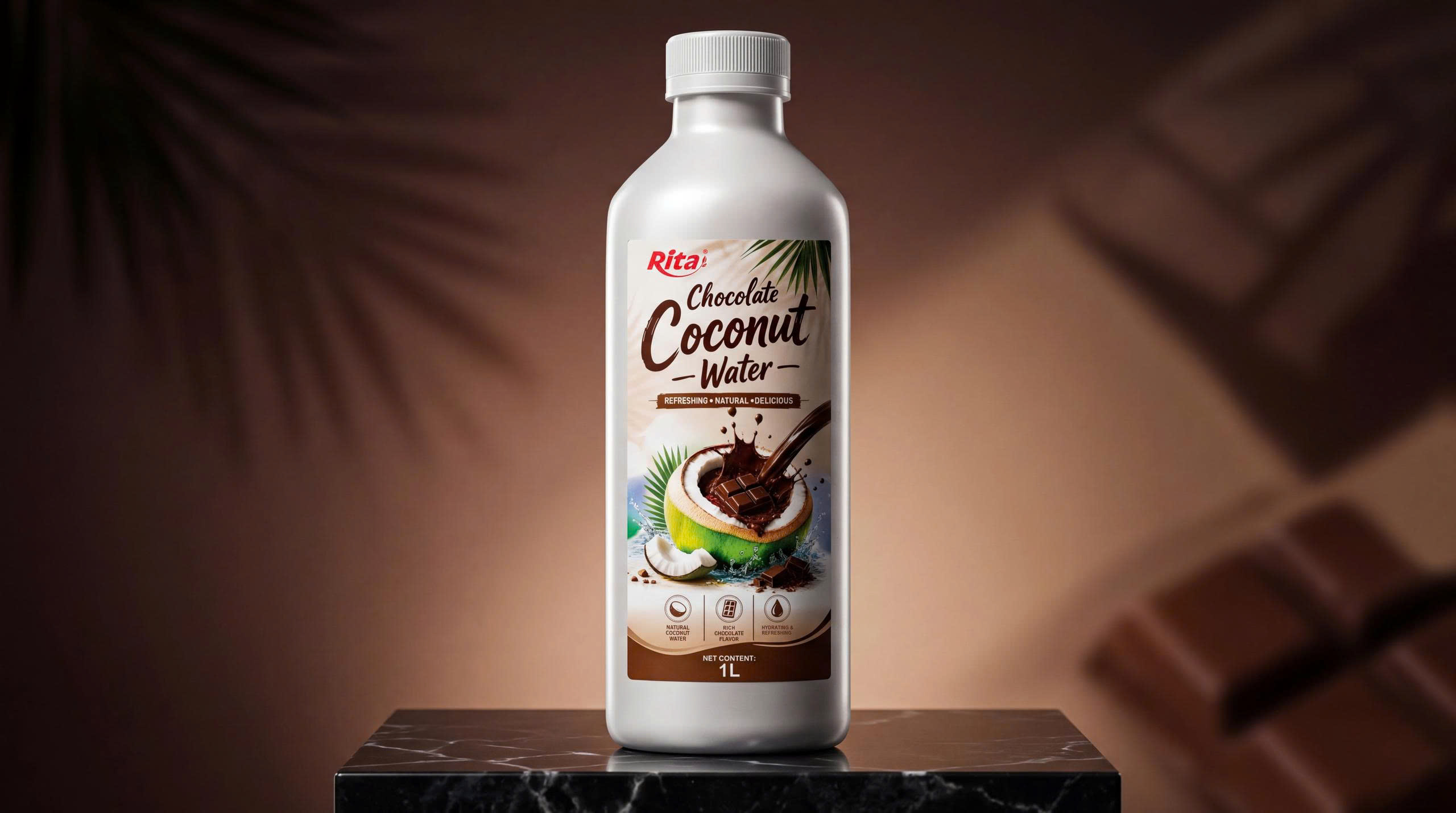1L PP bottle Chocolate Coconut Water – Refreshing Natural Delicious Poster 1