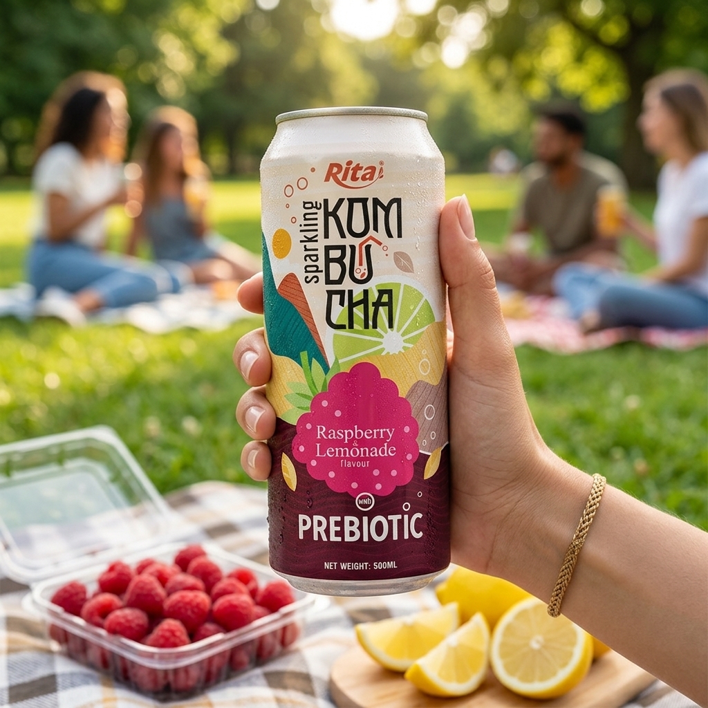 US Market: Opportunities for Sparkling Kombucha Prebiotic with Raspberry and Lemonade