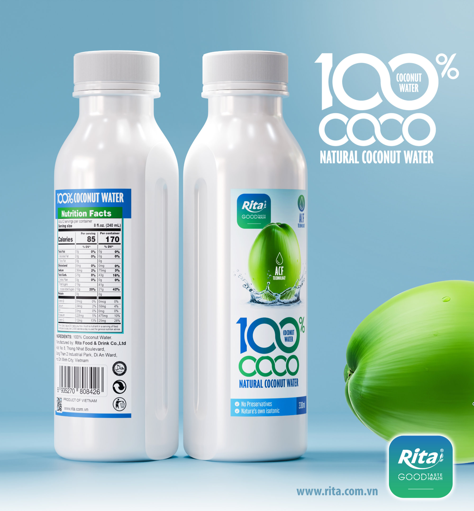 100% Natural Coconut Water 330ml PET COCO AFC Poster 5