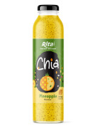 Supplier 10.6 fl oz Glass Bottle Chia Seeds Drink Pineapple Flavor