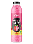Hot Trending Chia Seeds Drink Strawberry Flavor 10.6 fl oz Glass Bottle