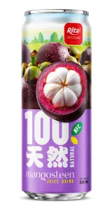 100 Natural Mangosteen Juice Drink 325ml sleek can