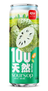 100 Natural Soursop Juice Drink 325ml sleek can