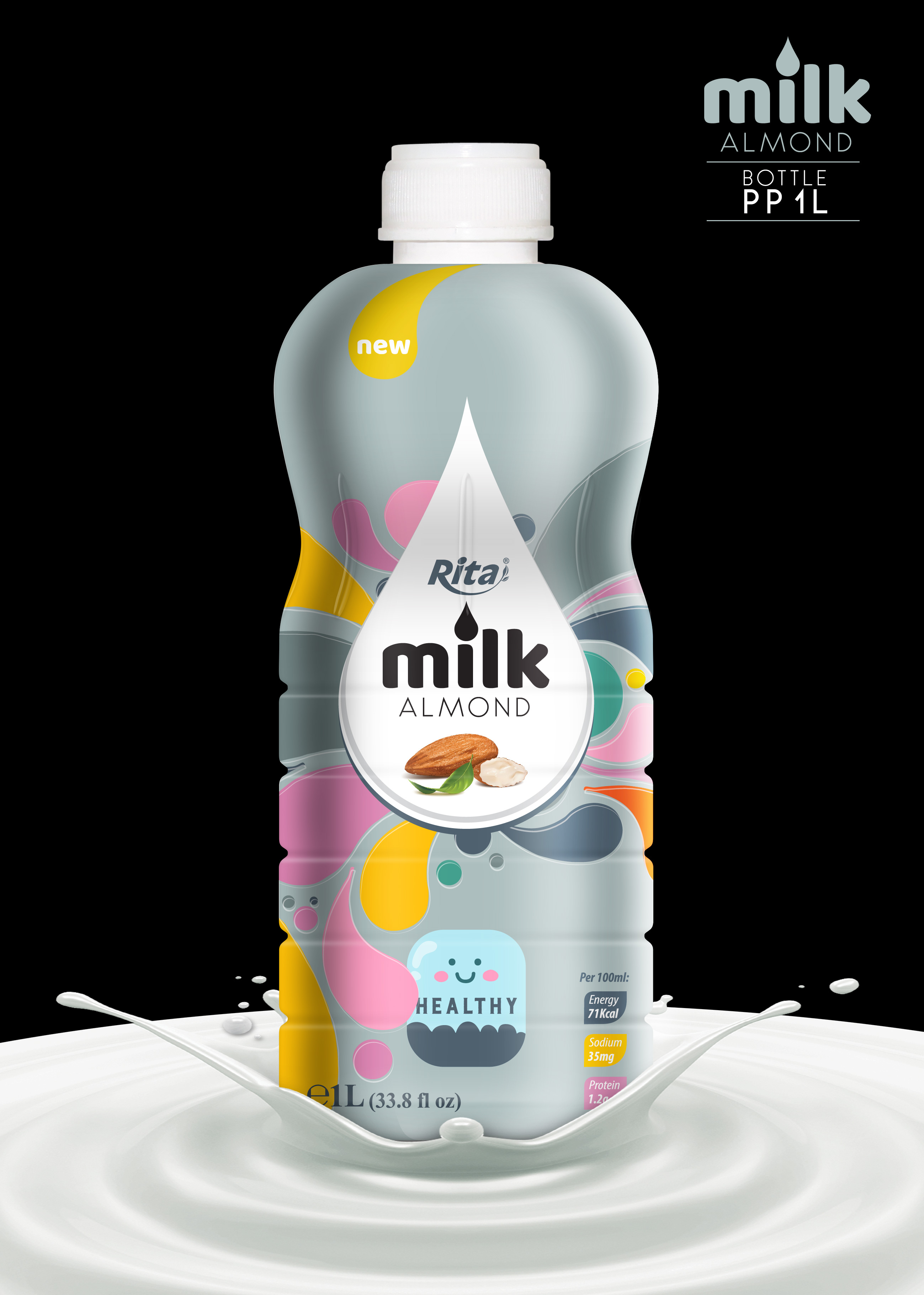 1000ml PP bottle Almond milk drink 