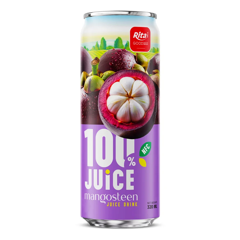 100% JUICE mangosteen juice drink 320ml sleek can - RITA Beverage