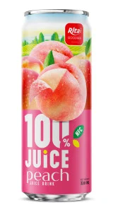 100 JUICE peach juice drink 320ml sleek can