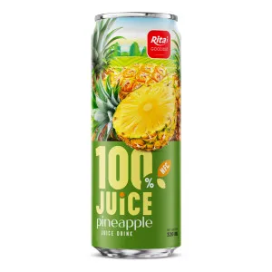 100 JUICE pineapple juice drink 320ml sleek can