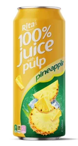 100 Pineapple Juice with Pulp 500ml Cans