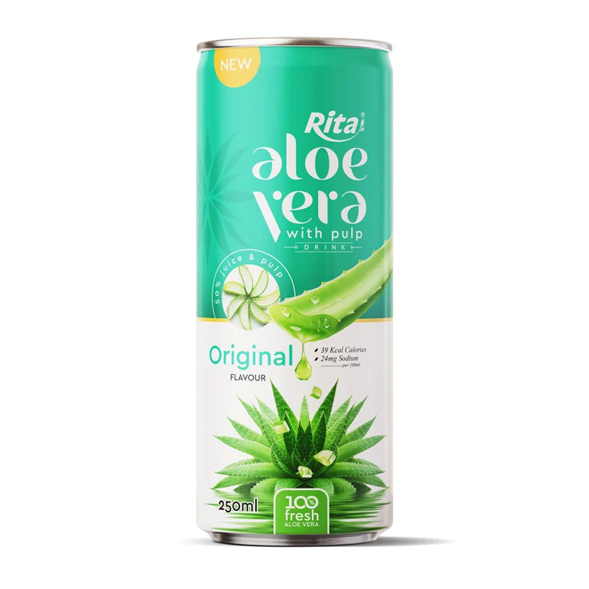 100 fresh aloe vera juice drink 250ml cans - RITA Beverage