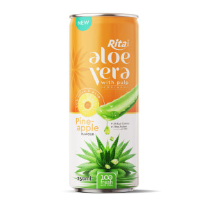 100 fresh aloe vera juice with pineapple flavor drink 250ml cans