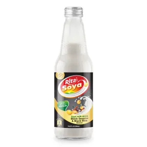 100 vegan  Rita Soya milk drink balck sesame and black rice 10.05 fl oz glass bottle