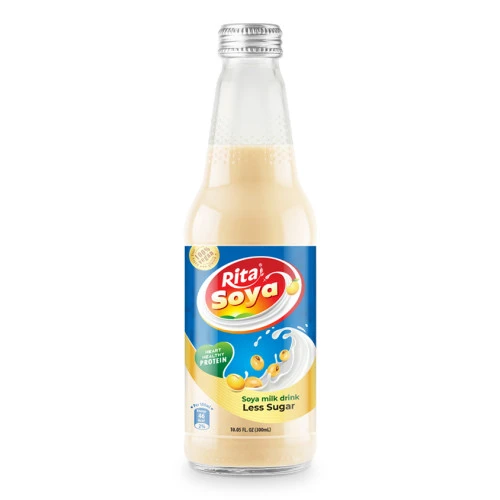100 vegan Rita Soya milk drink less sugar 10.05 fl oz glass bottle