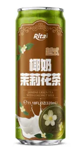11.18 Fl Oz 320ml Jasmine Green Tea with Coconut Milk