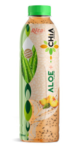 16.9 Fl Oz Rita Aloe Vera Drink with Chia Seed Peach Flavor PET Bottle