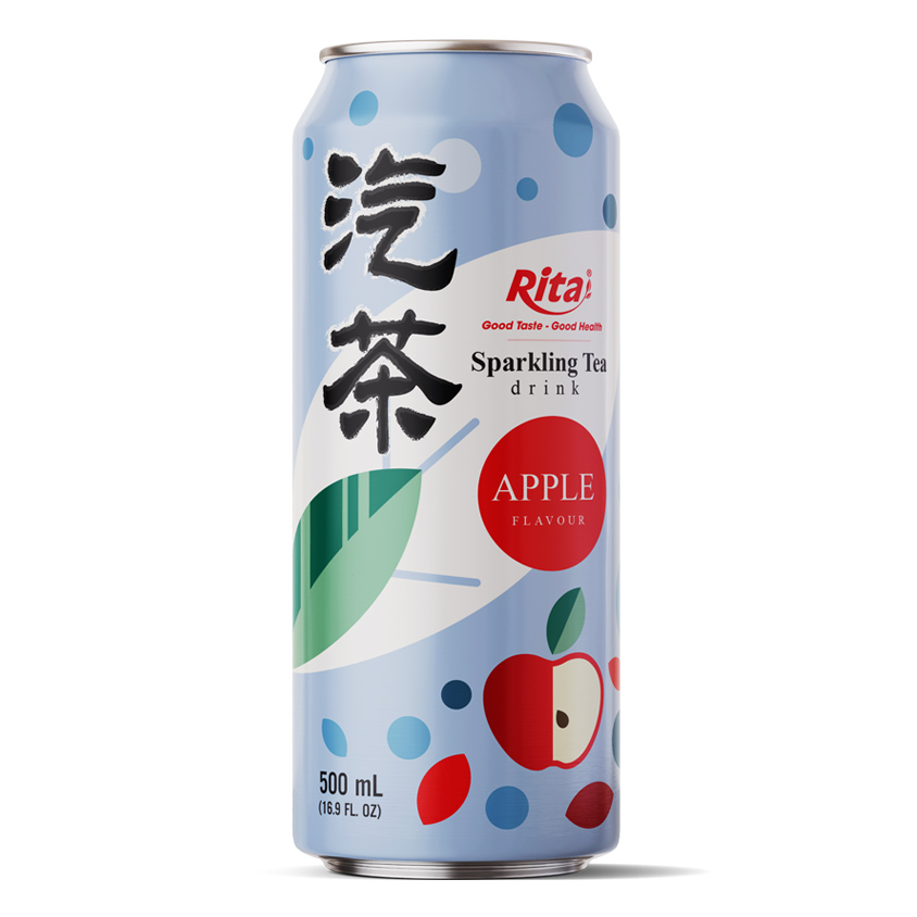 16.9 fl oz Can Sparkling Tea Drink mix Apple Flavor