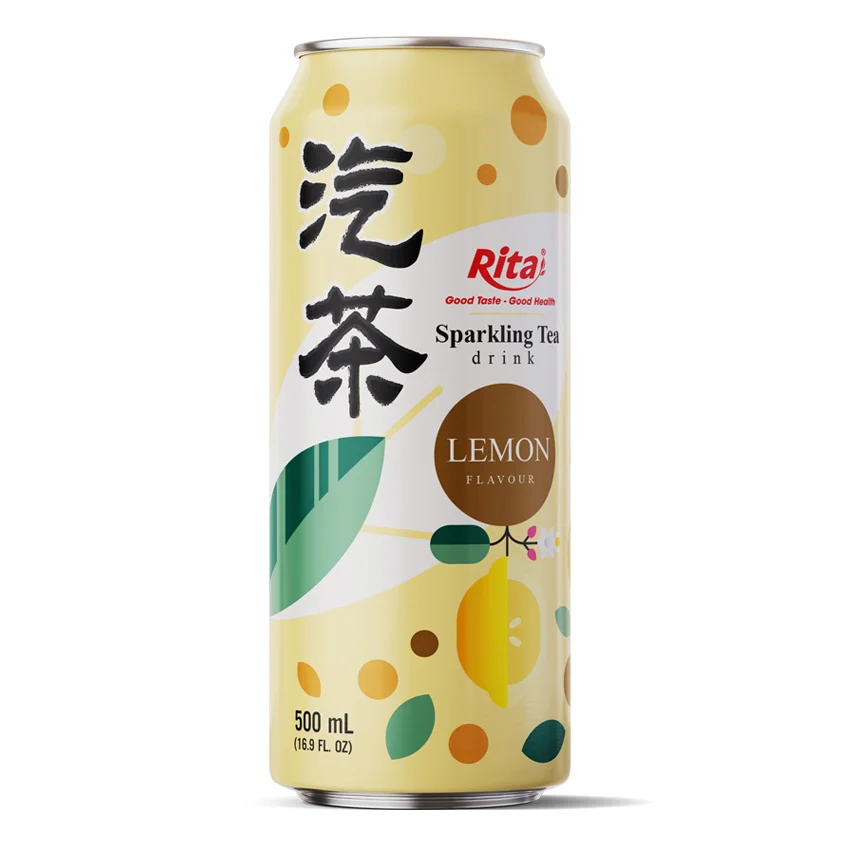 16.9 fl oz Can Sparkling Tea Drink mix Lemon Flavor