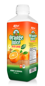 Natural And Pure 1L PP bottle Orange juice with Pulp Drink