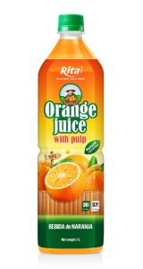 Best Flavor 1L Pet bottle Orange juice with Pulp Drink Natural