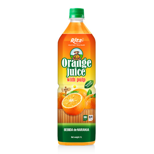 1L pet bottle Orange juice with Pulp Drink Natural