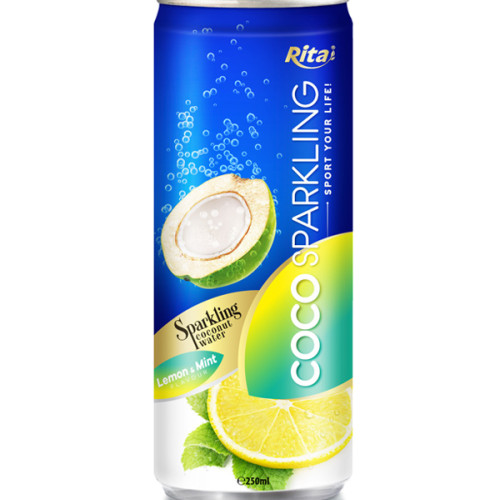 250m Alu Can Lemon & Mint Flavour Sparkling Coconut Water