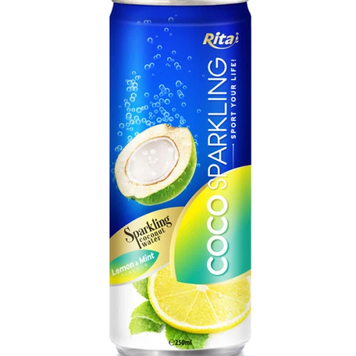 250m Alu Can Lemon & Mint Flavour Sparkling Coconut Water
