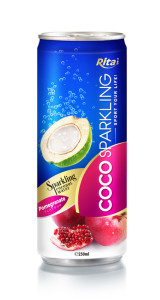 250m Alu Can Pomegrante Flavour Sparkling Coconut Water