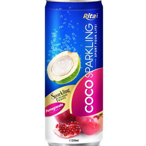 250m Alu Can Pomegrante Flavour Sparkling Coconut Water