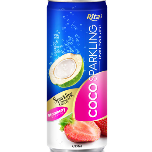250m Alu Can Strawberry Flavour Sparkling Coconut Water