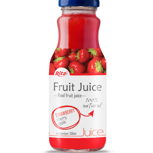 250ml Glass Bottle Strawberry Juice