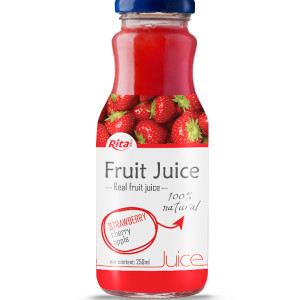 250ml Glass Bottle Strawberry Juice
