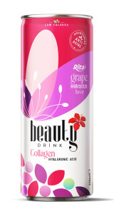 250ml  canned Collagen and hyaluronic acid  drink with grape hibiscus flavor