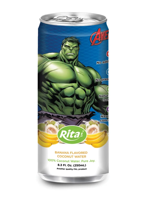 250ml aluminum can Banana Flavored Coconut Water