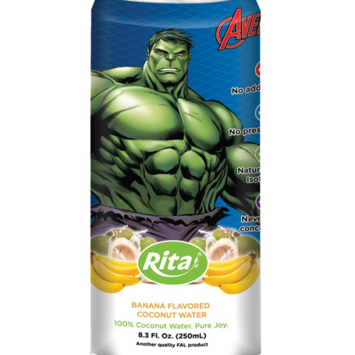 250ml aluminum can Banana Flavored Coconut Water